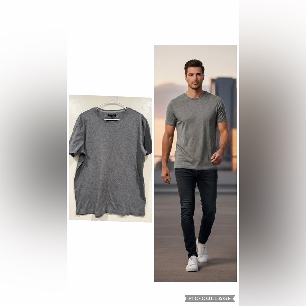 Banana Republic Gray Men’s Luxury Touch 100% Cotton T-Shirt size L Tall